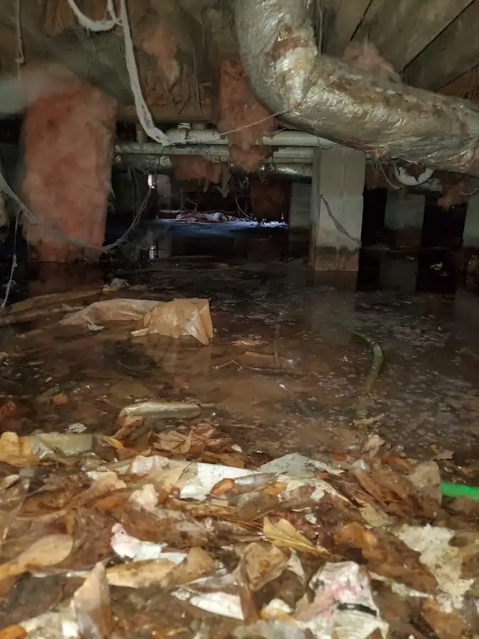 Crawl space flood assessment for Commercial Water Damage Restoration in Greencastle